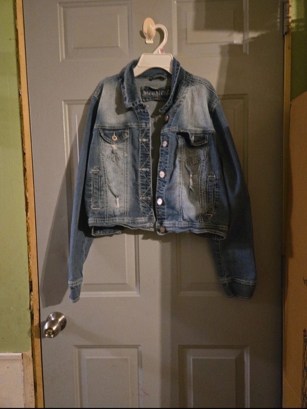 Kids Denim Jacket - Light Blue Distressed